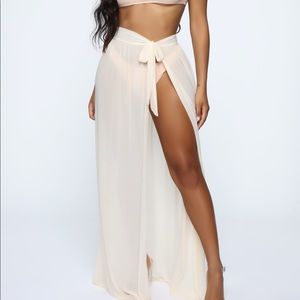 NWT Fashion Nova nude mesh pool coverup